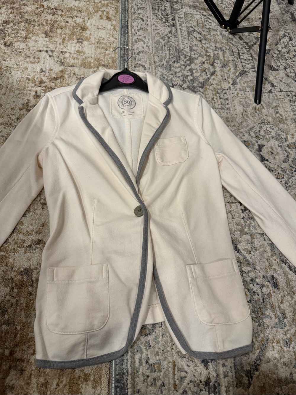 Authentic American Heritage Ivory Blazer with Gray Trim